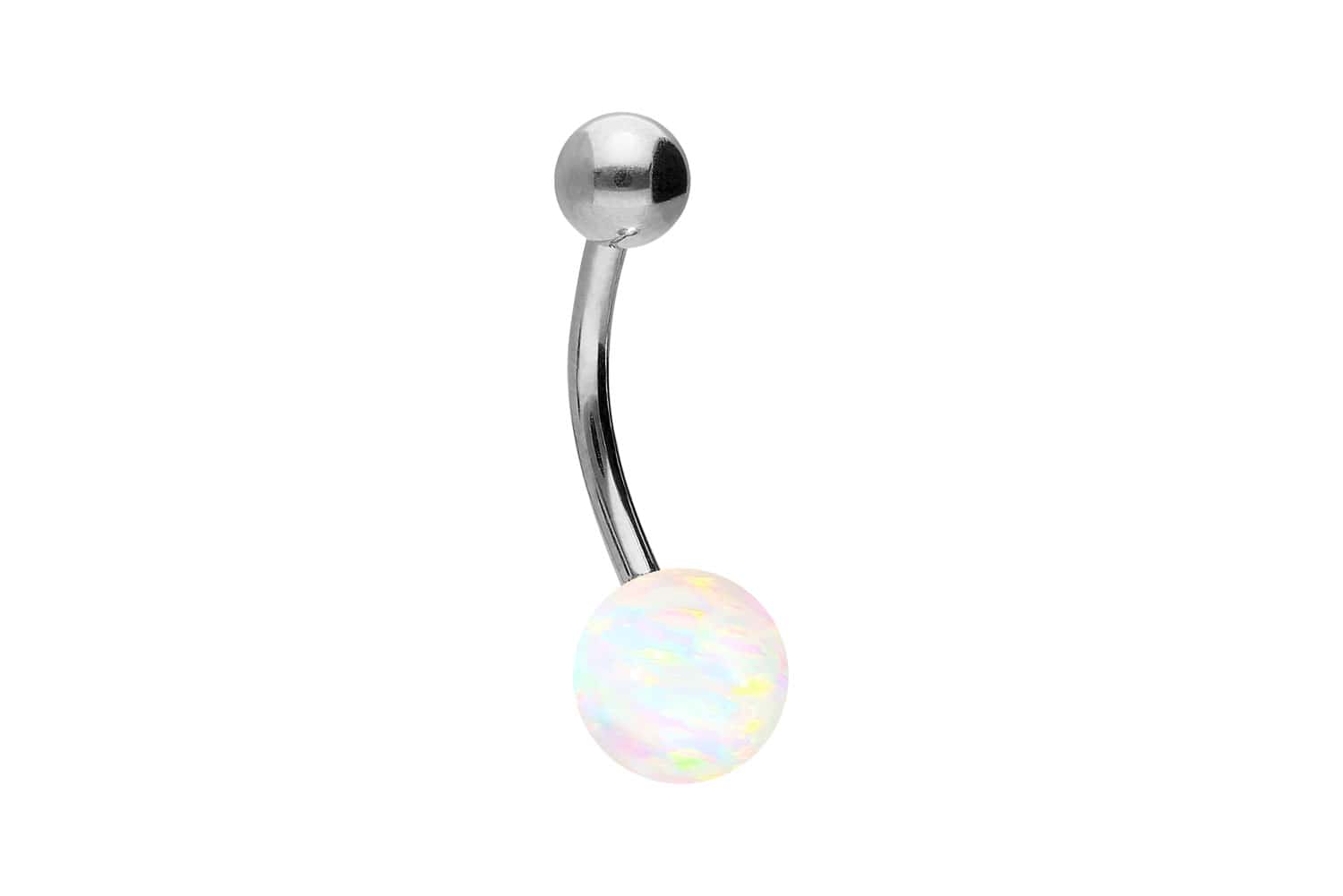 Chirurgenstahl Bananabell Piercing SYNTHETISCHER OPAL + CHIRURGENSTAHL-KUGEL